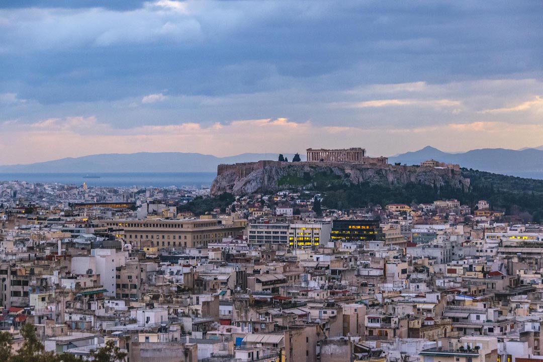 The Acropolis near dusk